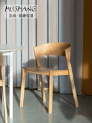北欧实木餐椅创意设计师椅子丹麦原木餐椅咖啡厅奶茶店靠背椅子