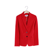 whitecollar女士红色厚棉西服，领两粒扣长袖，休闲外套mian21-606