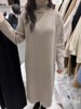 现~WOOD SAGE韩国东大门女23冬季高领长款宽松针织毛衣连衣裙