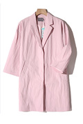 诺系列纯色西装领三粒扣直筒型肌理，感春秋装中长款外套女m2187