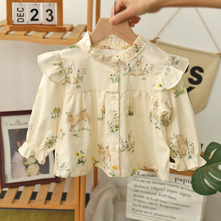 女童衬衫春秋款韩版洋气儿童宝宝，上衣森系公主，长袖童装婴儿娃娃衫