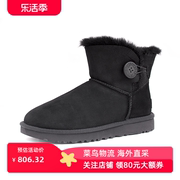 UGG 女鞋秋冬欧美风经典纽扣短筒平底套筒短靴雪地靴女靴1016422