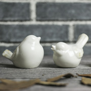恩德创意摆件现代简约风陶瓷白色小鸟摆件办公家具装饰摆件