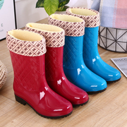 雨鞋中筒雨靴女士秋冬保暖加绒水鞋水靴胶鞋，套鞋防水雨鞋