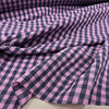日本进口粉色深灰色泡泡格子亚麻旗袍连衣裙透气棉麻衬衫手工布料