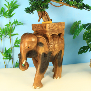 泰国原木大象凳子木凳换鞋凳泰式实木矮凳板凳东南亚民宿家具花台