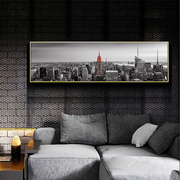 3762现代简约客厅装饰画沙发背景墙画黑白建筑墙画卧室床头画风景