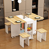 折叠餐桌家用可移动伸缩长方形简易小户型多功能桌椅组合吃饭桌子