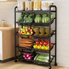 厨房菜篮子置物架落地家用水果蔬菜，储物放菜架子多功能多层收纳筐