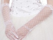 新娘手套结婚手套长短，款白红色蕾丝，露指手套韩式婚纱礼服手套