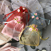 小花纱袋婚庆喜糖袋中式回礼创意糖盒束口饰品包装袋抽绳干花袋