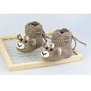 春秋新生婴儿毛线牛宝宝步前鞋，0-12个月男女婴幼儿手工编织软底鞋