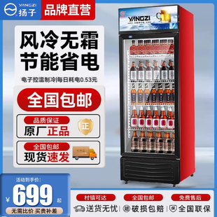 扬子单门啤酒饮料展示柜冷藏超市，冰柜商用冰箱立式保鲜冷柜双开门