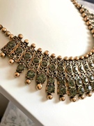 欧美时尚外贸高品质绿色水晶铜质轻奢宫廷复古女神礼服短项链