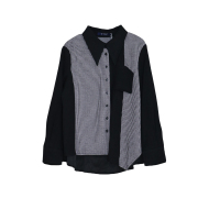 patavinity冬设计师格纹撞色长袖衬衫，女装8f1413379