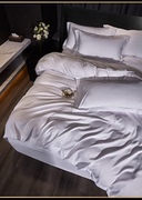纯白色酒店床上用品四件套加大床单款民宿用被套宾馆单人床三件套