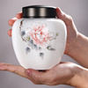 创意德化高端白瓷茶叶罐手绘密封陶瓷中式办公家用礼盒罐储存茶罐