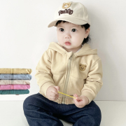 春秋季儿童外套男女童，韩版连帽休闲卫衣宝宝纯棉开衫外出服0-1-3