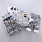男童装秋冬款三件套装婴儿童纯棉小孩宝宝冬装0-1-2-3岁半外套潮