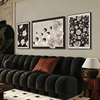 中古风客厅装饰画法式复古轻奢高级感沙发背景墙三联组合艺术挂画