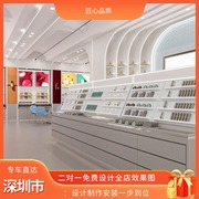 深圳市美妆展示柜彩妆柜，烤漆化妆品展柜产品，小样中岛柜护肤品货架