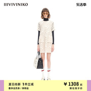 iiiviviniko夏季“古典蕾丝”短袖a字连衣裙女m320635343d