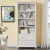 实木书柜储物柜展示柜白色，落地多层架置物架，组合书架书橱简约收纳