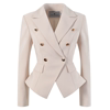 秋季西服米白色设计感轻熟气质，通勤双排扣高级感西装长袖外套