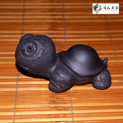 宜兴紫砂全手工茶宠招财萌宠小乌龟盖托茶具摆件茶玩雕塑小龟