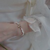 天然淡水异形珍珠手链女14k包金，小花ot扣ins小众设计轻奢手圈