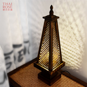 卧室床头灯创意中式客厅实木小台灯桌面泰国东南亚风格家用装饰品