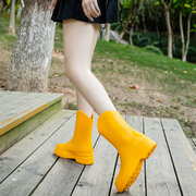 雨鞋女款成人下雨天穿的防水胶鞋，2024网红软底，雨靴厨房防滑鞋