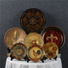 美式欧式复古做旧陶瓷手绘坐盘赏盘家居客厅玄关，桌面创意装饰摆件