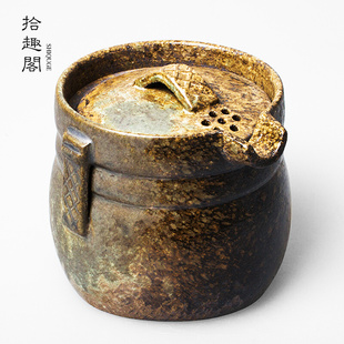 日式茶具手抓壶粗陶茶壶，手工盖壶盖碗普洱茶泡，茶器仿古功夫陶瓷壶