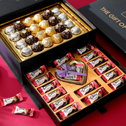 德芙巧克力礼盒装送女友创意双层心形零食糖果520情人节生日礼物