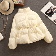 短款棉服女冬季2024年韩系加厚小个子，收腰立领面包服外套棉袄