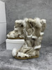冬季毛毛靴子套筒狐狸毛平底(毛平底)皮毛一体长筒，户外保暖雪地靴短靴