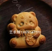 艺求精2022(招财熊猫)中式国风卡通月饼模具 定制手压模具