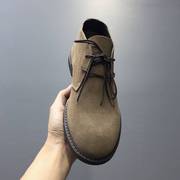 沙漠靴男短靴2023秋冬马丁靴，男款靴子日系，复古工装靴反绒皮休闲鞋