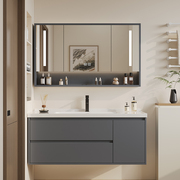 现代简约陶瓷一体盆浴室柜，组合卫生间洗脸盆洗手盆，轻奢洗漱台套装