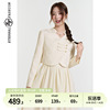 ef2024春季新中式国风套装，裙白色长袖上衣，吊带连衣裙两件套女