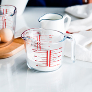 肆月了然玻璃量杯带刻度耐热家用级牛奶，杯食品儿童早餐烘培工具