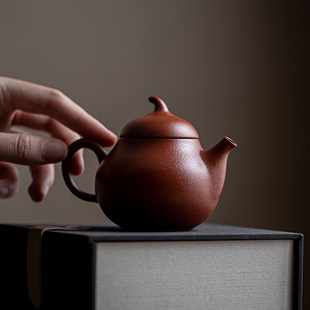 朱泥梨壶紫砂壶套装纯手工，宜兴大红袍茶壶，茶具手拉壶泡茶西施单壶