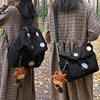 两用双肩包女2024潮大容量，单肩斜挎包森系背包，韩版大学生书包