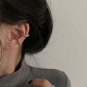 S925纯银个性超闪小齿轮耳骨夹冷淡风轻奢小众设计感银饰耳环耳饰