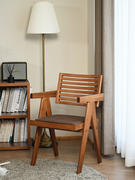 新中式昌迪加尔竹椅子家用靠背椅现代简约实木餐椅休闲阳台茶几椅