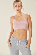 橡皮粉美背性感吊带式运动文胸有胸垫跑步健身瑜伽内衣胸罩