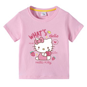 kt猫凯蒂猫外贸女童装儿童夏装，短袖t恤女宝宝卡通半袖纯棉上衣潮