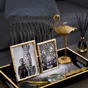 现代时尚简约锤纹质感金属相框 北欧ins金色个性照片框6寸7寸摆台