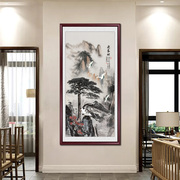 迎客松国画新中式入户玄关，装饰画中堂画客厅挂画墙壁画走廊山水画